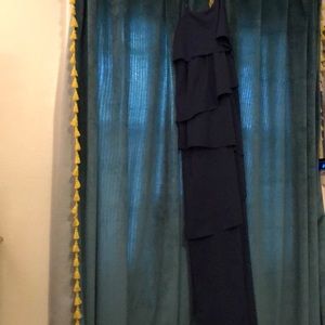Old Navy navy ruffle maxi dress size S